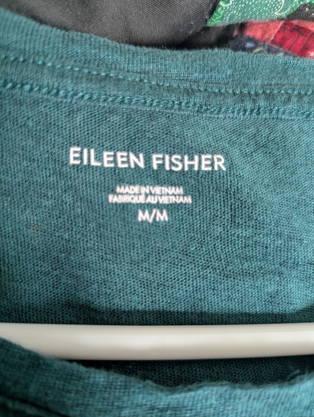 Eileen Fisher Organic Linen Jersey Crew Neck Tee  Teal - Picture 3 of 5